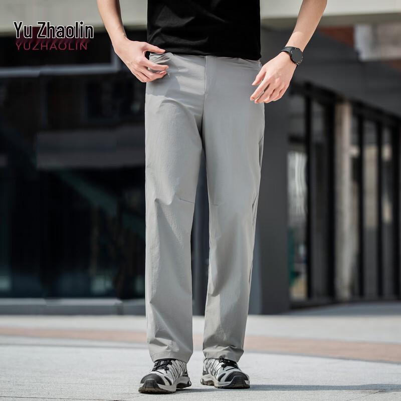 Yuzhaolin Men s Loose Straight Cargo Sports Pants M серый