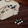 New Chinese Color Ceramic Beaded Star Necklace Female Bohemian Retro Ethnic Style Long Sweater Chain Accessories