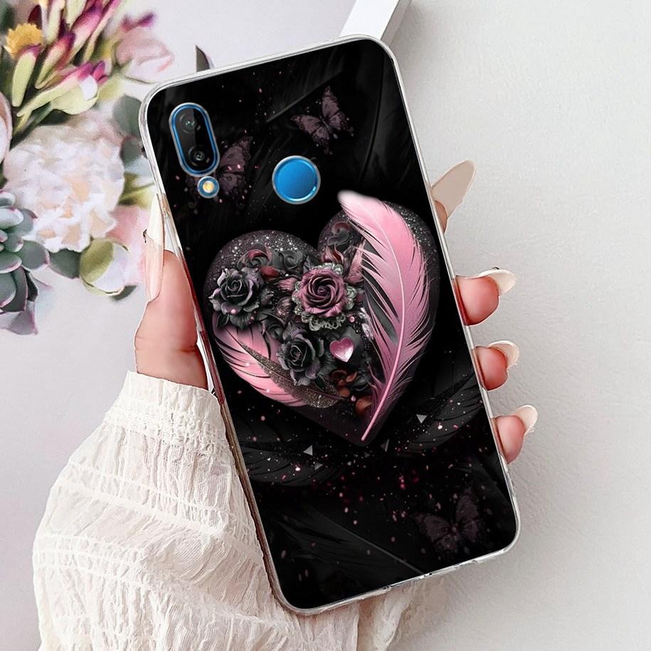 Für Huawei P20 Lite Hülle Beliebte Blume Schmetterling Weiche Klare Silikon Handy Rückseite für Huawei P20Lite Nova 3e ANE-LX1 Bumper