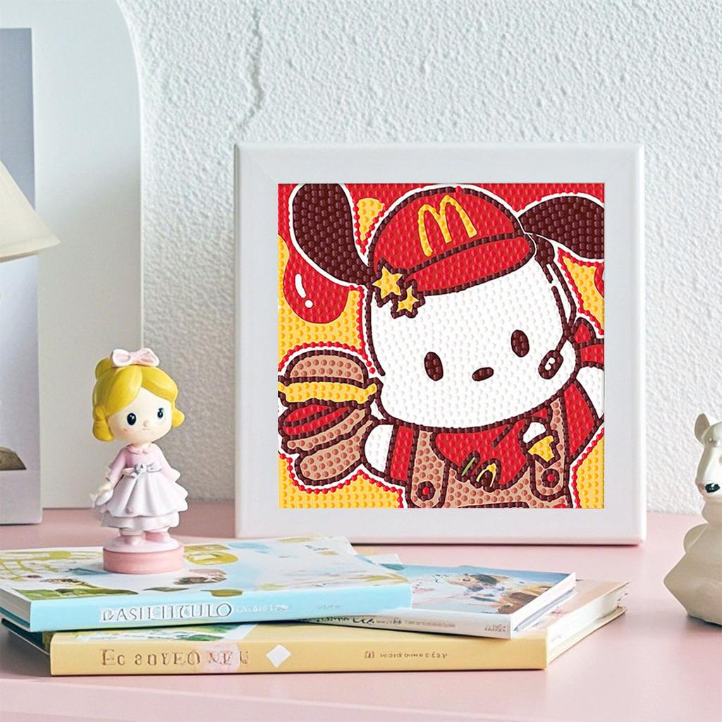 Sanrio Cartoon Pacha Dog Crystal Diamond Painting 5D DIY Cross Embroidery Kit with Frame Decoration Children's Birthday Gift