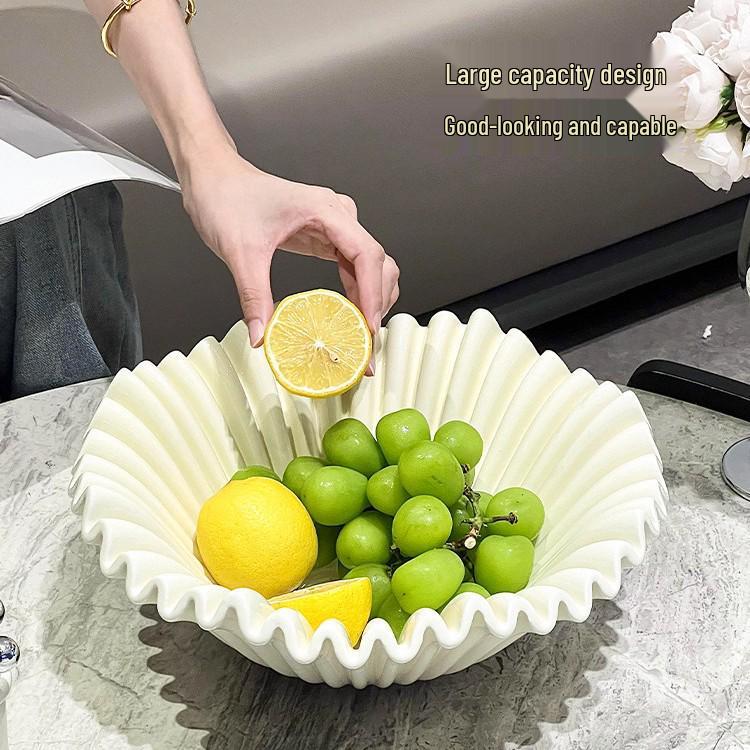 Luxury Black Ceramic Fruit Bowl - French Tabletop Decorative Tray