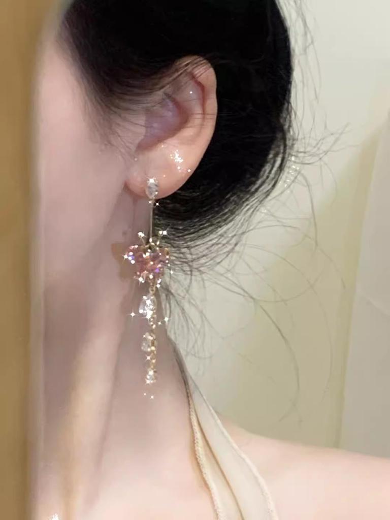 Super Glitzernde Zirkon Quastenohrringe - Vintage Koreanischer Influencer Stil 2025 Trend