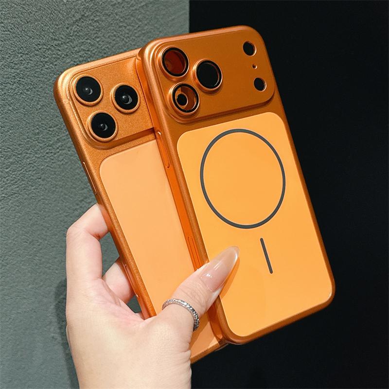 Fashion Magnetic For Magsafe Lens Protection Phone Case For iphone 13 14 15 16 17 Pro Max 17 Shockproof Matte Hard PC Back Cover