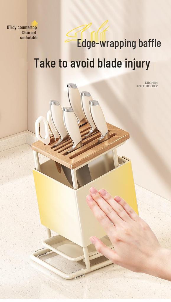 Anti-Mold Multifunctional Knife Holder and Kitchen Countertop Storage Rack