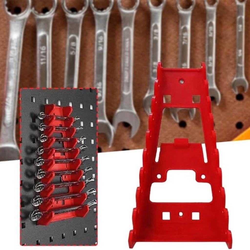 Sorter Bracket Wall-Mounted Multi-Slot Hook Storage Rack (Red)