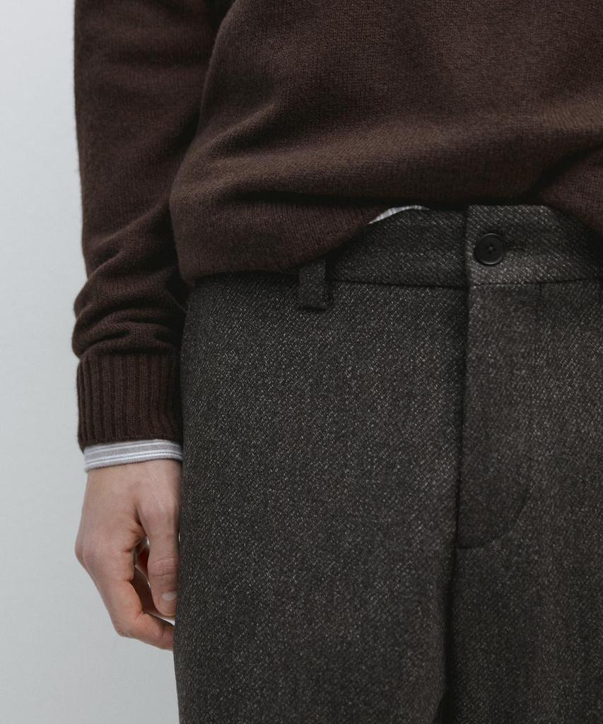 Masimodutti Wool Blend Twill Pants
