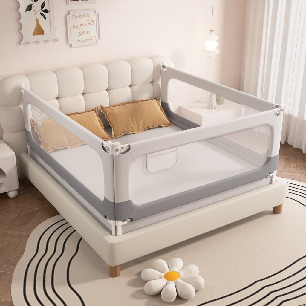 1pcs 2.0M Bed Safety Rail No-drill Baby Guardrail Anti Fall Bed Barrier Bed Safety Fence Suitable for Twin Queen King Beds
