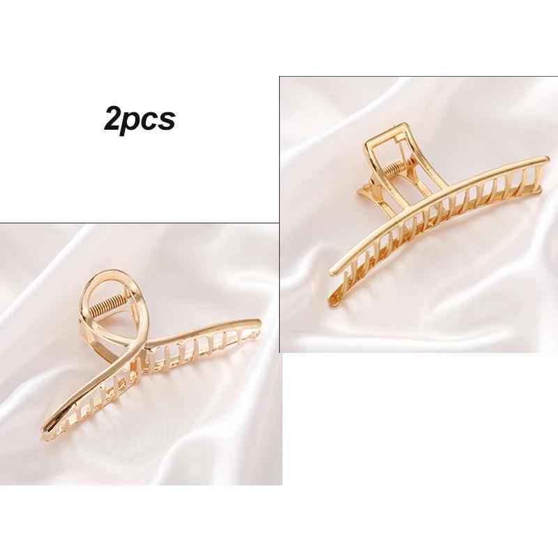 Moda Basit Altın Saç Pençe Klip Kelebek Geometrik Zarif saç tokası Pençe Kelepçe Kızlar için Şapkalar Kadın saç aksesuarları
