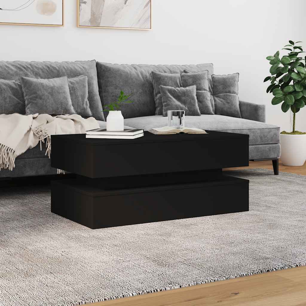 LED Coffee Table Black 90 X 50 X 40 Cm
