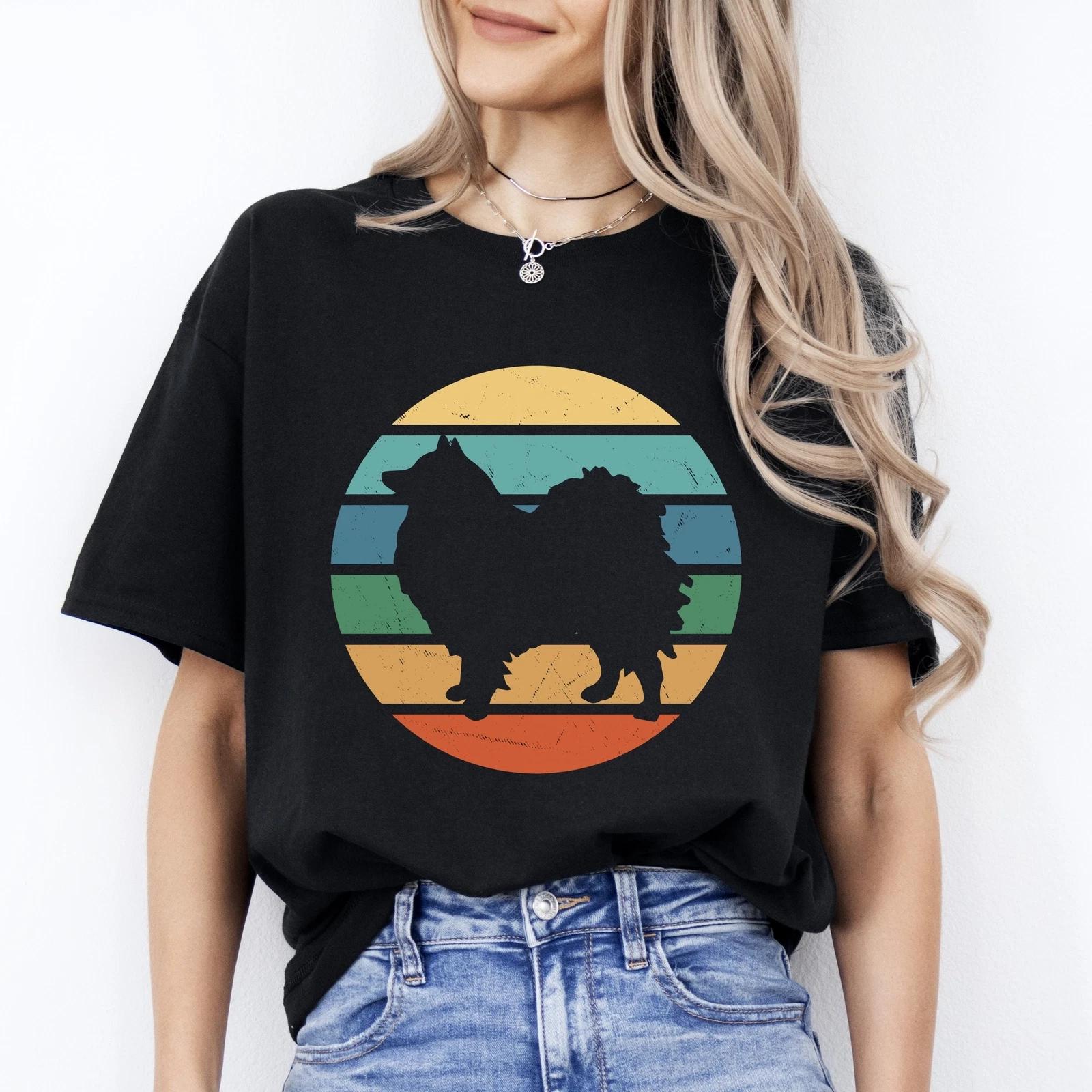 Spitz T-Shirt gift Retro Spitz mama Spitz Dog owner Unisex Tee Black Navy Dark H L
