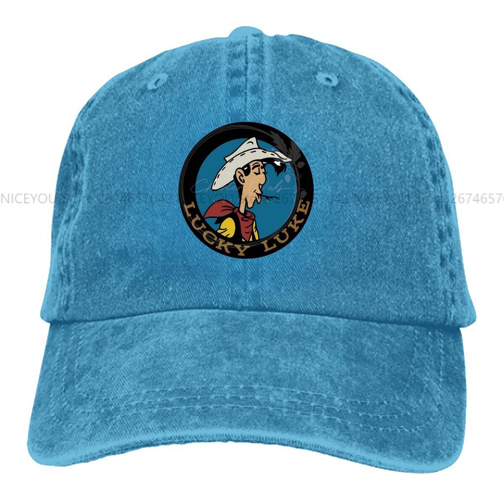 Cowboy In Circle Layered Baseball Cap Men Hats Women Visor Protection Snapback Lucky Luke Cartoon Comic Caps