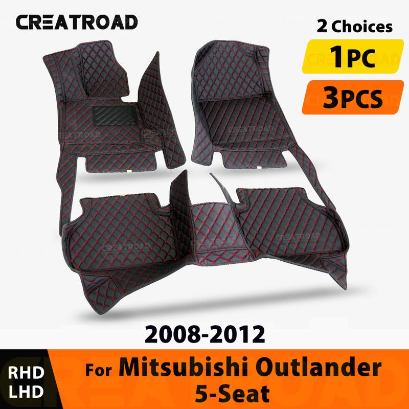 Car Floor Mats For Mitsubishi Outlander (5-SEAT) 2008 2009 2010 2011 2012 Auto Foot Pads Interior Accessories