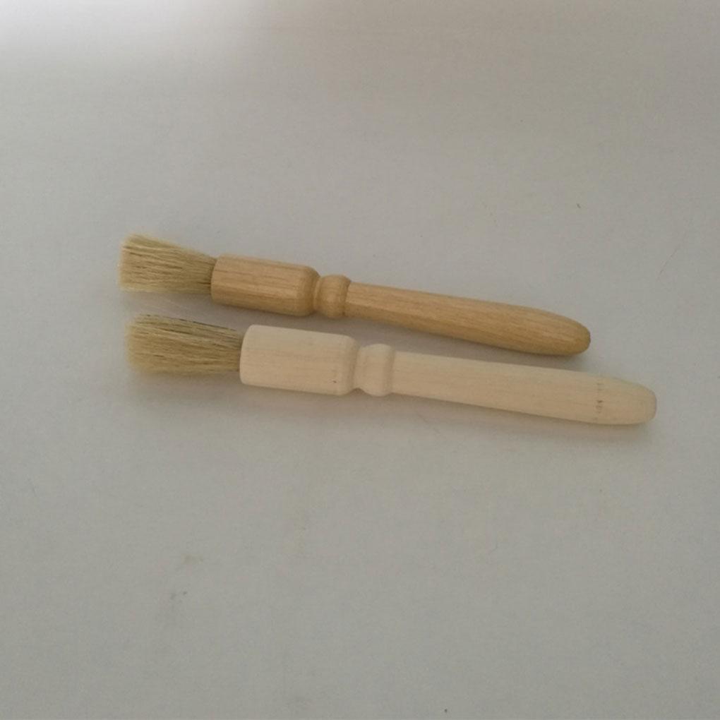Supply Coffee Brush Natural Bristles Wooden Handle