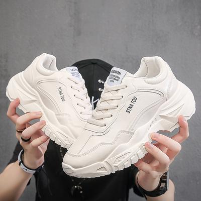 Sneakers Herr Höst 2024 Nya Plattform Löparskor PU Läder Vita Snörskor Man Vulkaniserade Skor Designer Chunky Sneakers