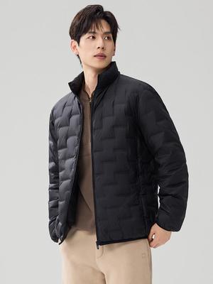 2025 Men's Autumn/Winter Lightweight 90% White Duck Down Jacket - Fashionable Short Stand Collar Style