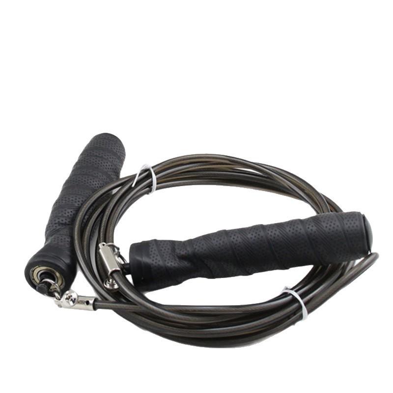 Heavy Duty Jump Rope Fitness Training With Sweat-Absorbent Handles PVC Black Transparent