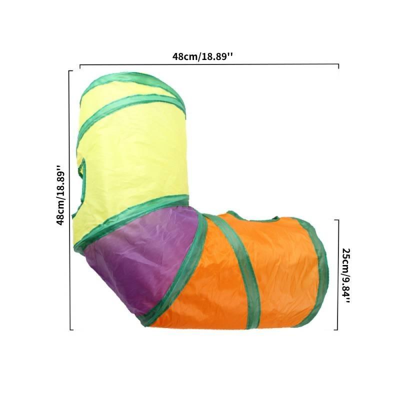 Colorful Rainbow Cat Tunnel Interactive Collapsible Pet Toy For Endless Fun