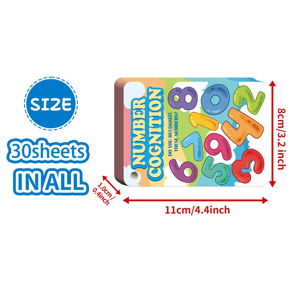 30 Education Cards Digital Cognition Children'S Puzzle Early Education Cognitive Cards Parent-Child Interactive Enlightenment Cards