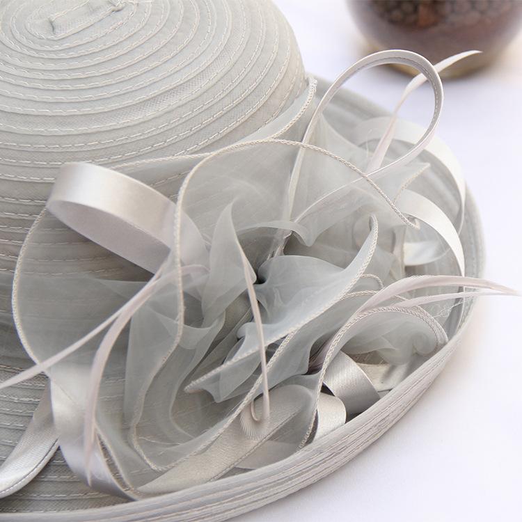 Sunscreen Sun Hat Organza Flower Mesh Sun Hat Spring And Summer Foldable Women'S Crimped Top Hat