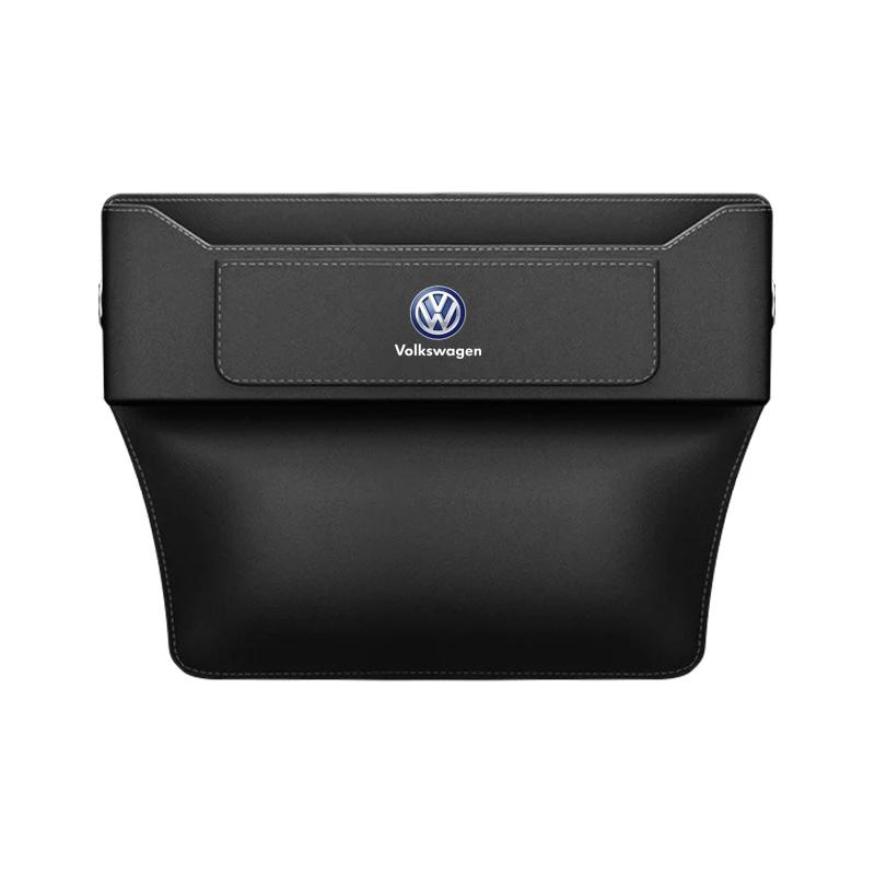 

Органайзер для щели сиденья автомобиля Volkswagen Кожаный ящик для хранения Аксессуары для интерьера Для Volkswagen Golf Polo Passat Tiguan Touran Jet чёрный