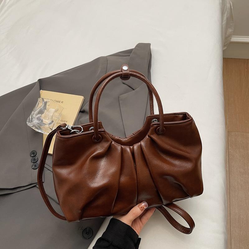 Foreign French Temperament Cloud Handbag Women's 2025 Autumn New Casual Niche Pleated Shoulder Wrinkled Messenger Bag
