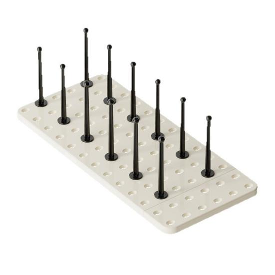 

Expandable Dish Drying Rack Plate Bowl Book Holder Mesh Panel with Adjustable Posts Anti-Slip Bottom Dish And Cup Organizer for Kitchen Countertop серый