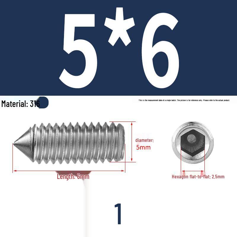 12.9 Edelstahl 304 Innensechskant Kegelspitze Gewindestift M2/M3