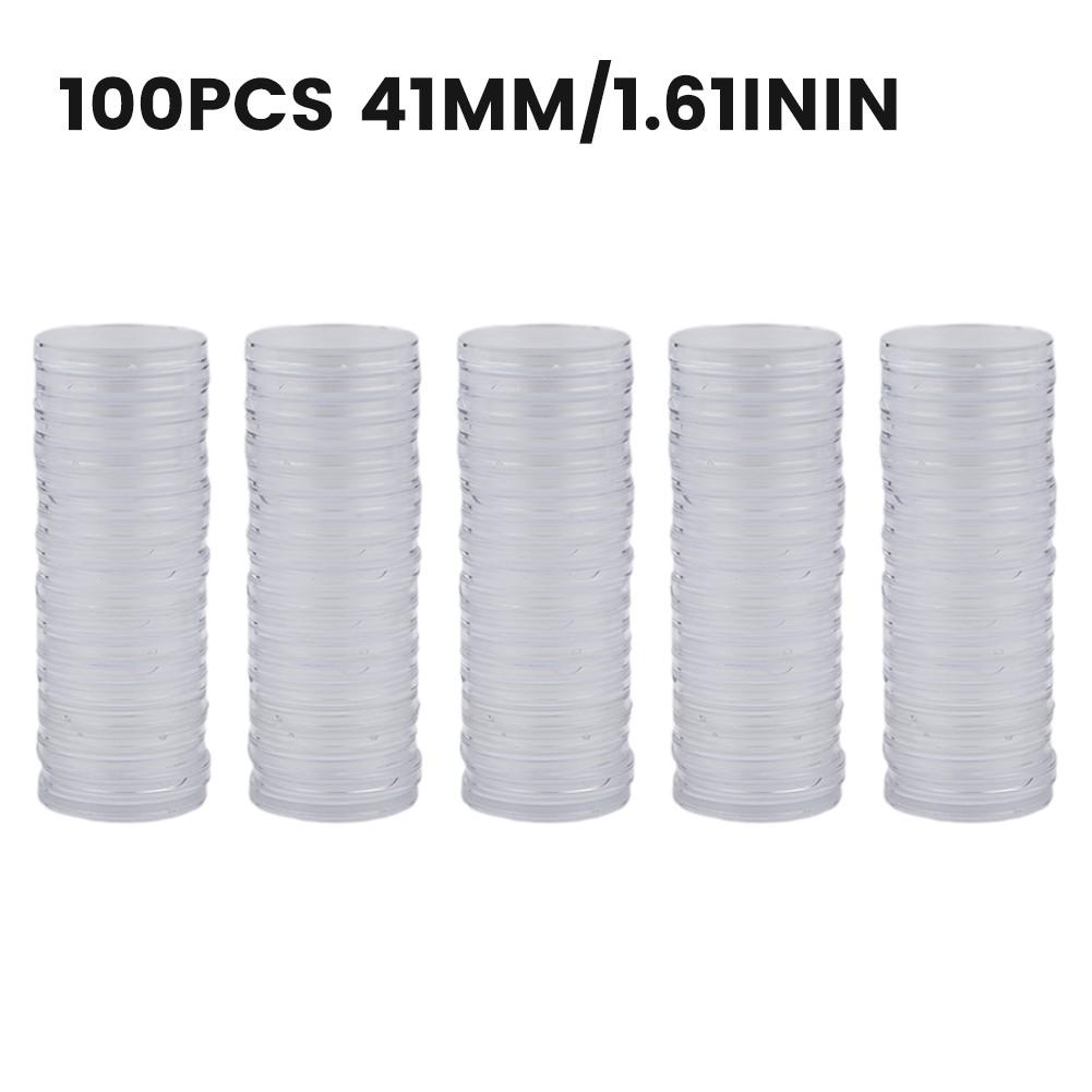 100pcs Coin Boxes 41mm Capsules Cases Commemorative Coins