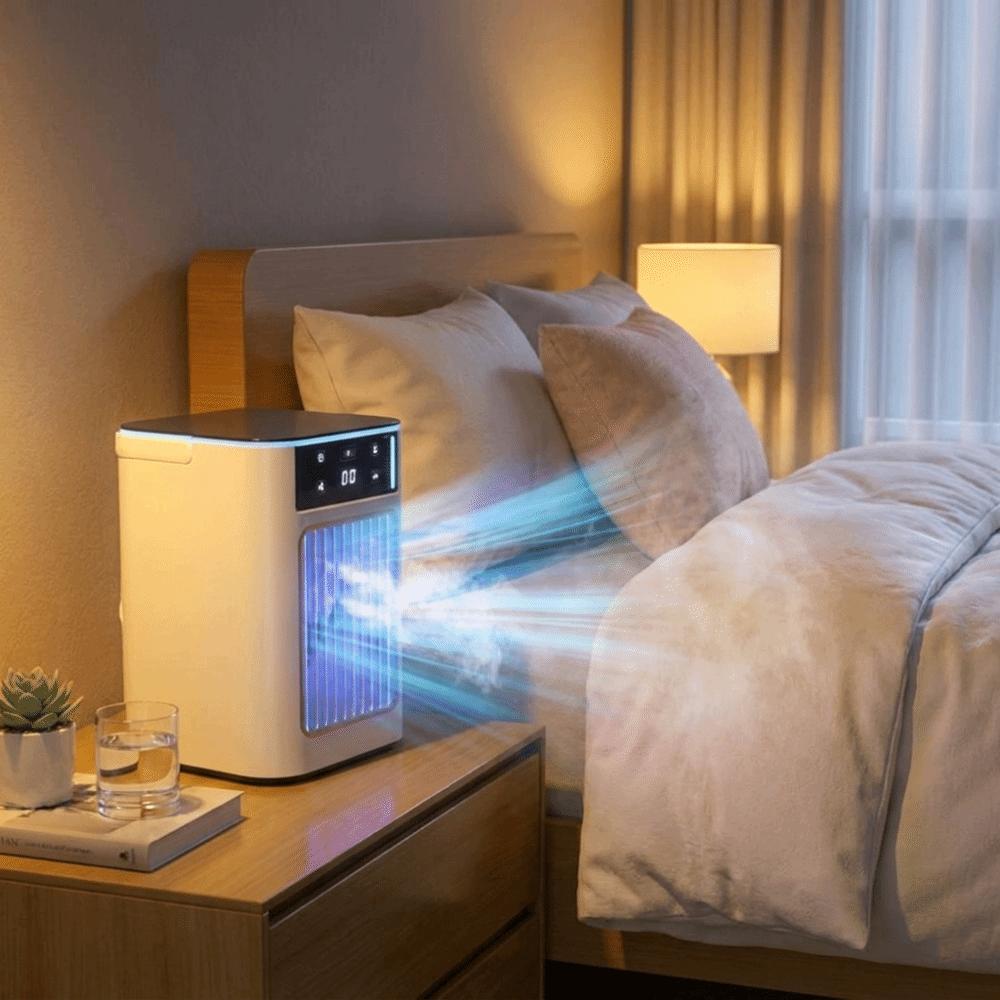 Gentle Cool Airflow Multifunctional Desktop Cooling Fan Fine Mist Humidifier Fan Hot Weather