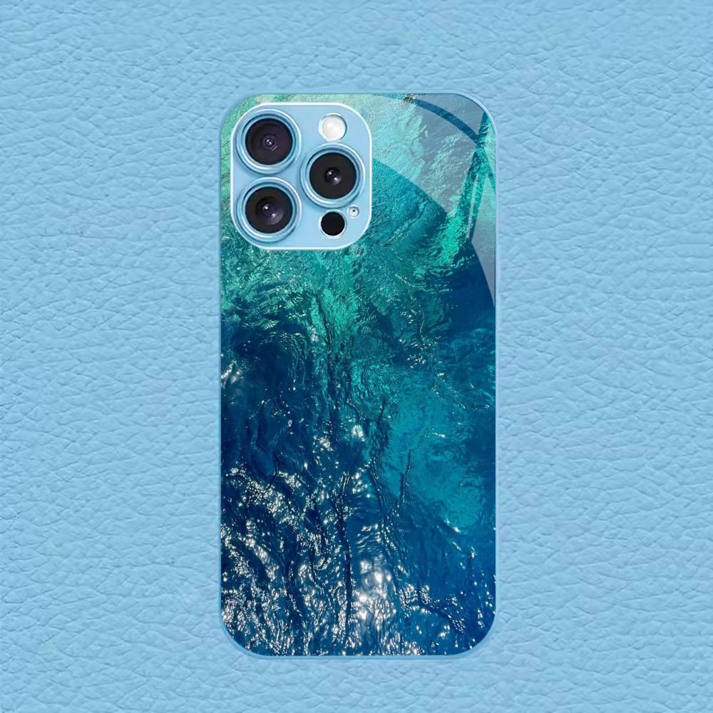 Seaweed Ripple Pattern Man Madam Protect PhoneCase Glass PhoneCase for iPhone 17 16 15 14 13pm Pro Plus Dropresistant Cellphone