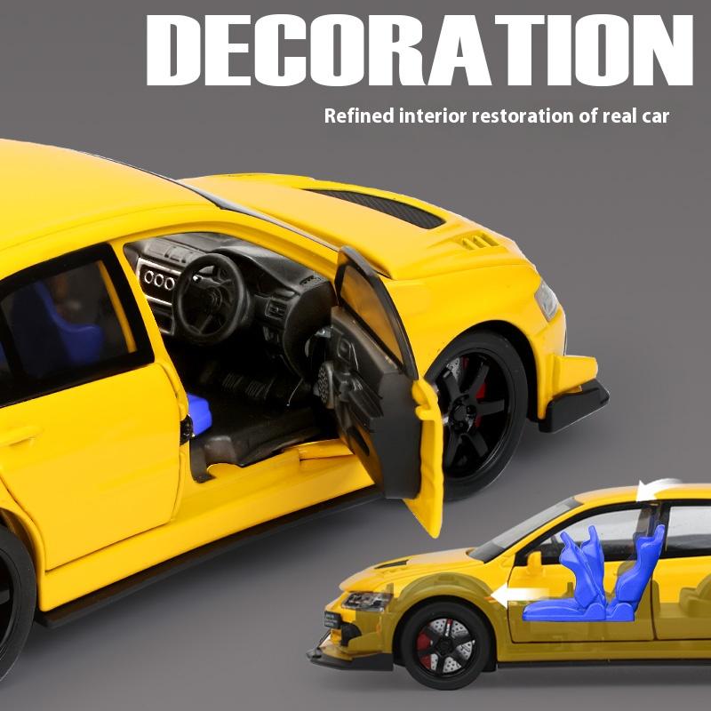 Mitsubishi EVO Model Alloy 1/32 Simulated Jdm Sports Car, Children's Toy Collection Model Ornaments for Boys Gifts