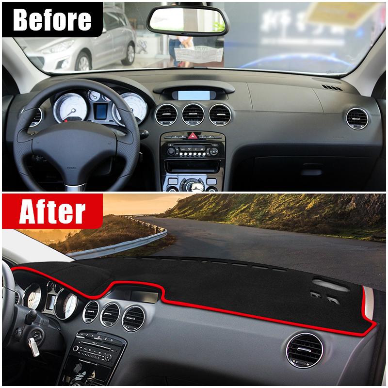 Car Accessories For Peugeot 308 2007 2008 2009 2010 2011 2012 2013 Dashboard Cover Avoid Light Pad Anti-UV Carpets Non-Slip Mats