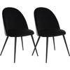Set of 2 "Slano" Atmosphera Velvet Chairs - Black and White