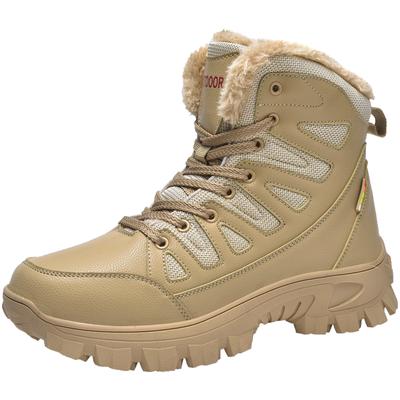 Fashion Winter Thickened Warm, Anti-slip and Wear-resistant Combat Boots Men's Mountaineering Training Desert Boots Cotton Boots