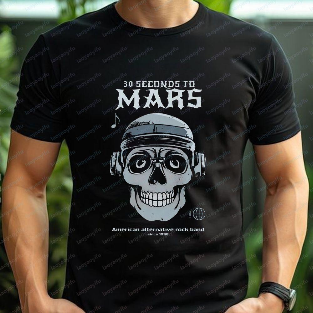 Thirty Seconds To Mars - Printed Long-Sleeved T-Shirt for Men and Women, Casual Design, Large S