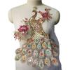 1Pc Rose Pink Flower Peacock Patch for Clothing Decoration Repair