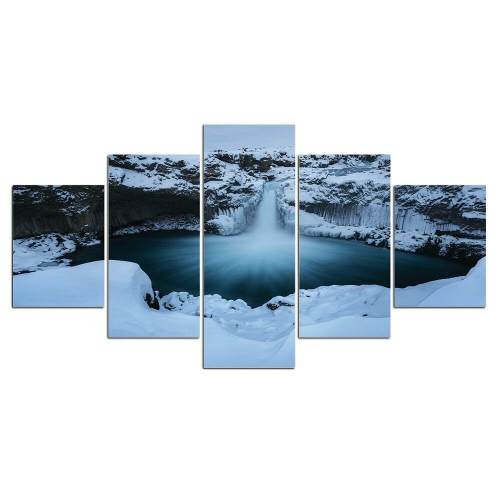

5 шт., снежный ледник, зимний декор, картины на холсте, настенный художественный постер, HD принт, домашний декор, декор комнаты без рамки