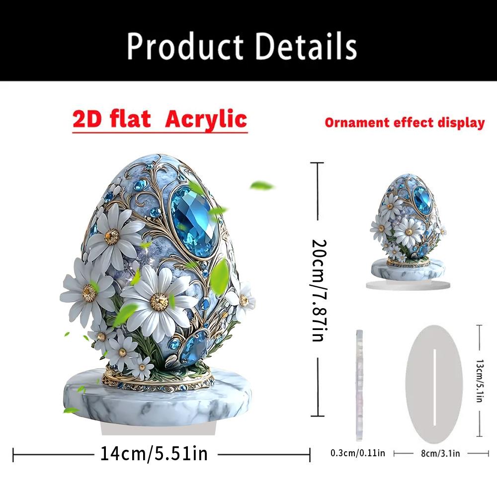 Easter Cute Colored Egg Little Rabbit Flat Acrylic Bonsai Home Table Festive Atmosphere