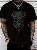 Unisexs Skull With Barbed Wire Print Crew Neck TShirt Edgy Gothic Style For Dark Fashion Enthusiasts And Streetwear
