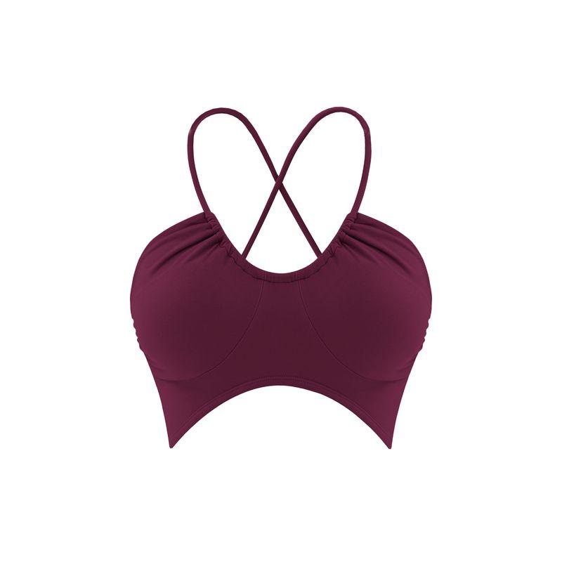 Foreign Trade Integrated Thin Drawstring Sports Underwear Women Yoga Beauty Back Cami Outer Wear Print Fitness Bra Top