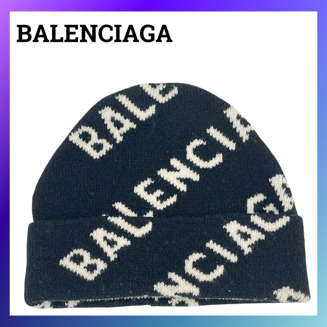 

[Б/У] Шерстяная вязаная шапка с логотипом BALENCIAGA Унисекс