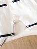 Tuta da marinaio per neonato in stile navy con ricamo di orso dei cartoni animati - Tuta estiva a maniche corte