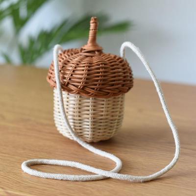 Sac en rotin pomme de pin Style Vintage, sac à bandoulière en rotin décoratif pour la maison, sac tissé pour les tout-petits, sac à main, accessoires Photo, cadeau