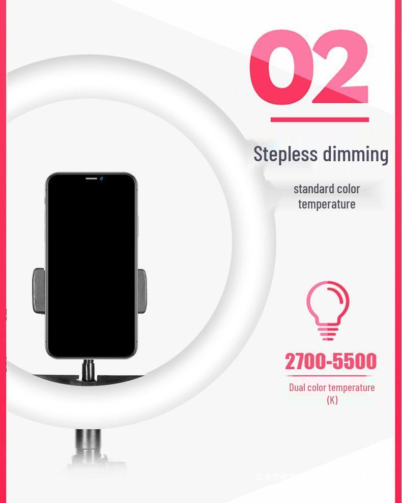 Live Streaming Phone Stand with HD Fill Light and Multifunctional Tripod