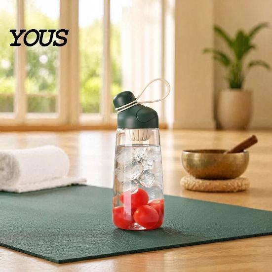 Wide Mouth Hydration Flask Tritan Plastic Water Bottle, with Leak Proof Lid, 600ml Capacity, Fast Portable Office Jug Drinking Spout Sports