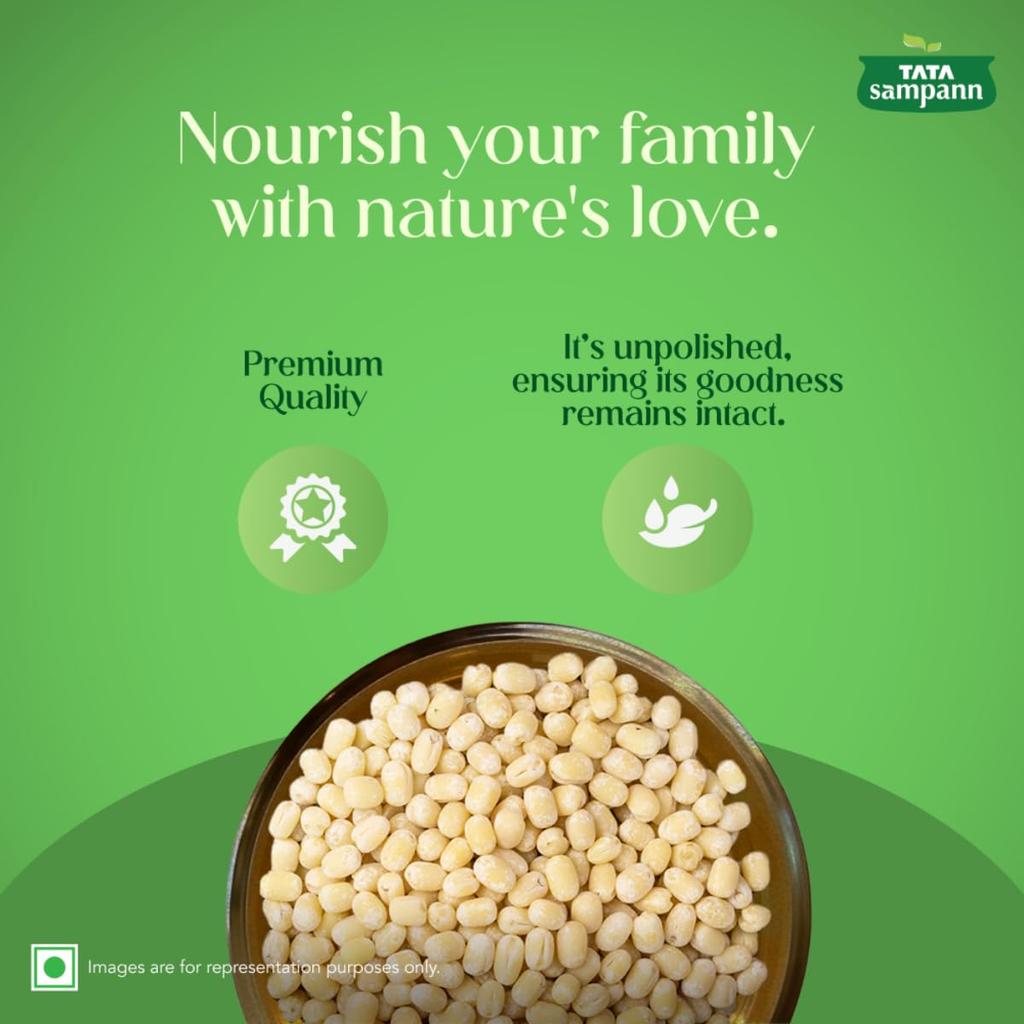 Tata Sampann Unpolished Urad Dal Whole 1kg Premium Black Gram Dal for Healthy Meals Cooking