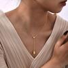Stainless Steel Flat Cross Chain Water Drop Y-Shaped Necklace Niche Design Sense Collarbone Chain, Jewelry Nc-2030