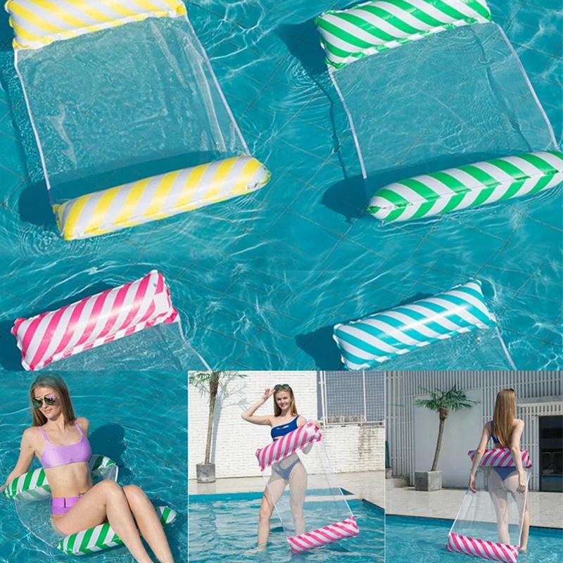 დასაკეცი მცურავი წყლის ჰამაკი, მცურავი ლაუნჯი, გასაბერი აუზის მატრასი, მცურავი საწოლი-სკამი, საცურაო ჰაერის ლეიბი, აუზის აქსესუარები