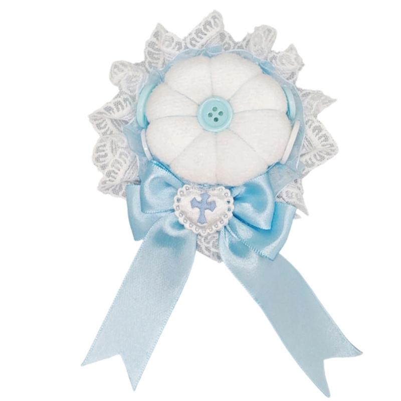

Anime Style Hair Clip Lace Barrettes And Button For Secure Bun Hold In Various Occasion Comfortable Hairpin синій