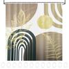 Aesthetic Abstract Arch Shower Curtain Machine Washable Waterproof Sun Arch Bath Curtain for Bathroom Dormitory Living Room